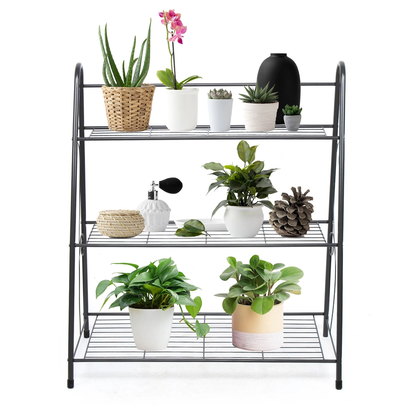 VersaFlora™ 3-Tier Metal Plant Stand and Storage Rack