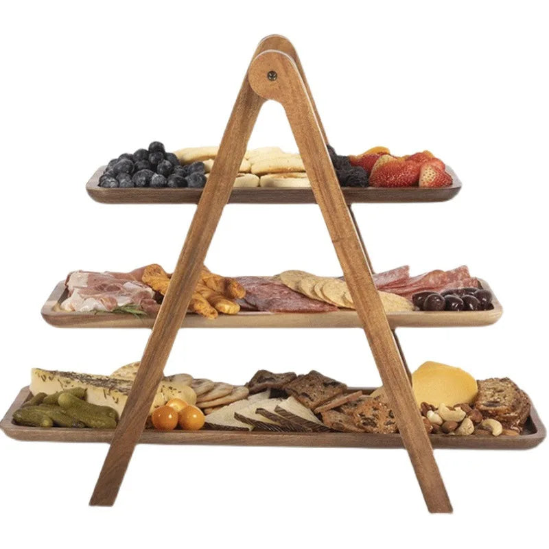 SerenityServe™ Wooden Decorative Food Serving Tray Set