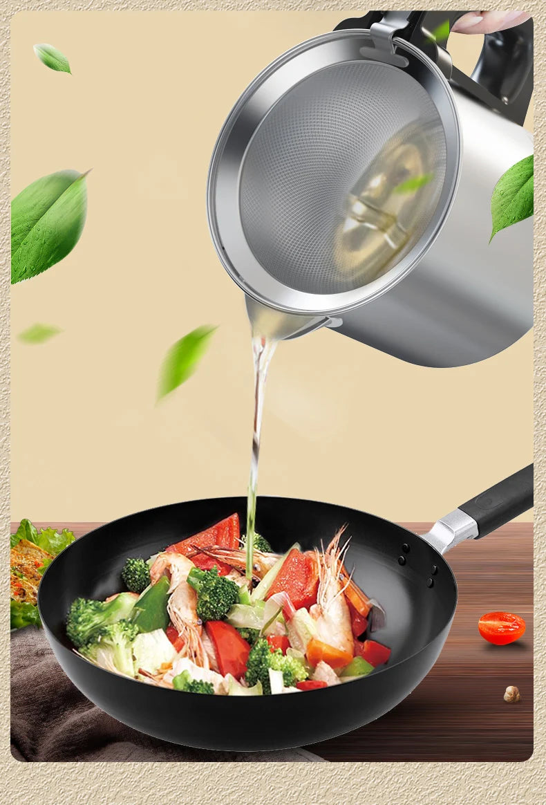 Kitchen items Oil Pot Non-hanging Oil Heat-resistant Multi-functional No-wash1.5L