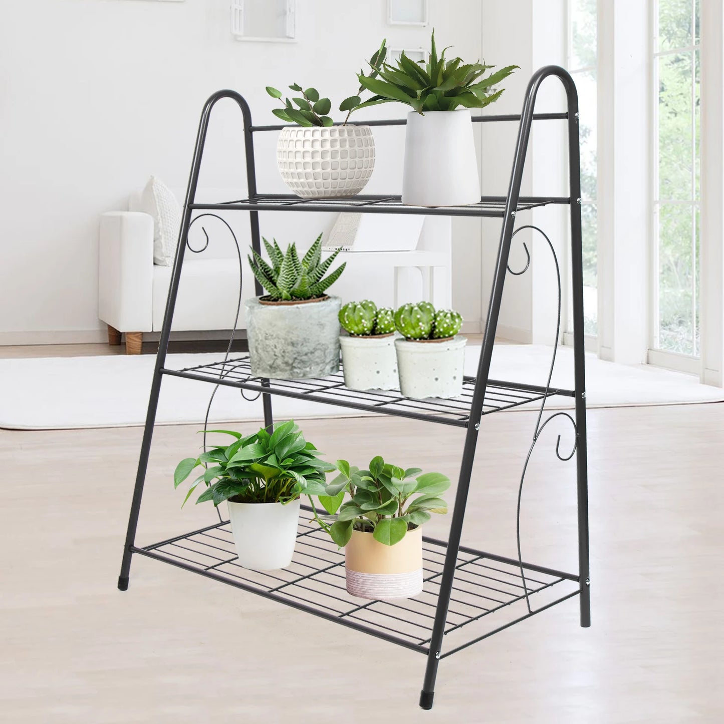 VersaFlora™ 3-Tier Metal Plant Stand and Storage Rack