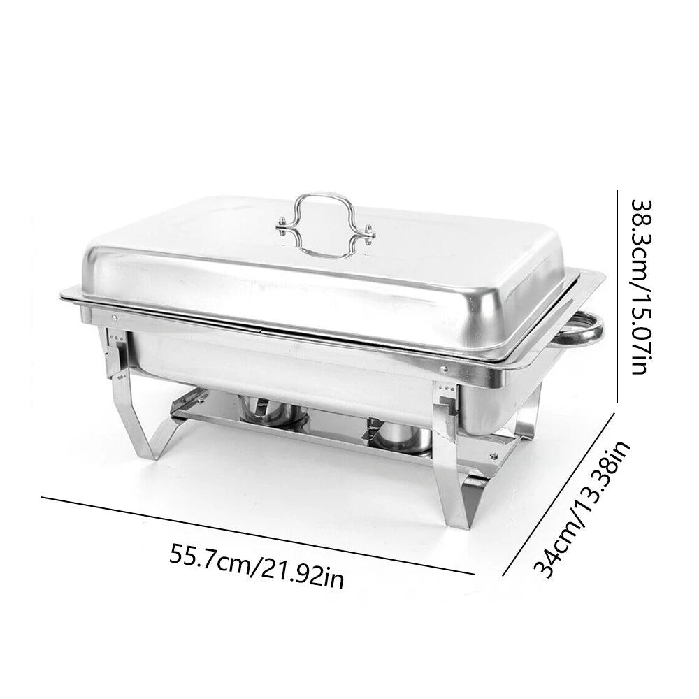 3 Pan Food Warmer Stainless Steel Buffet Set Food Pan