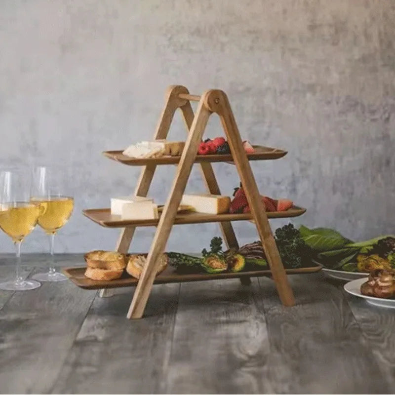 SerenityServe™ Wooden Decorative Food Serving Tray Set