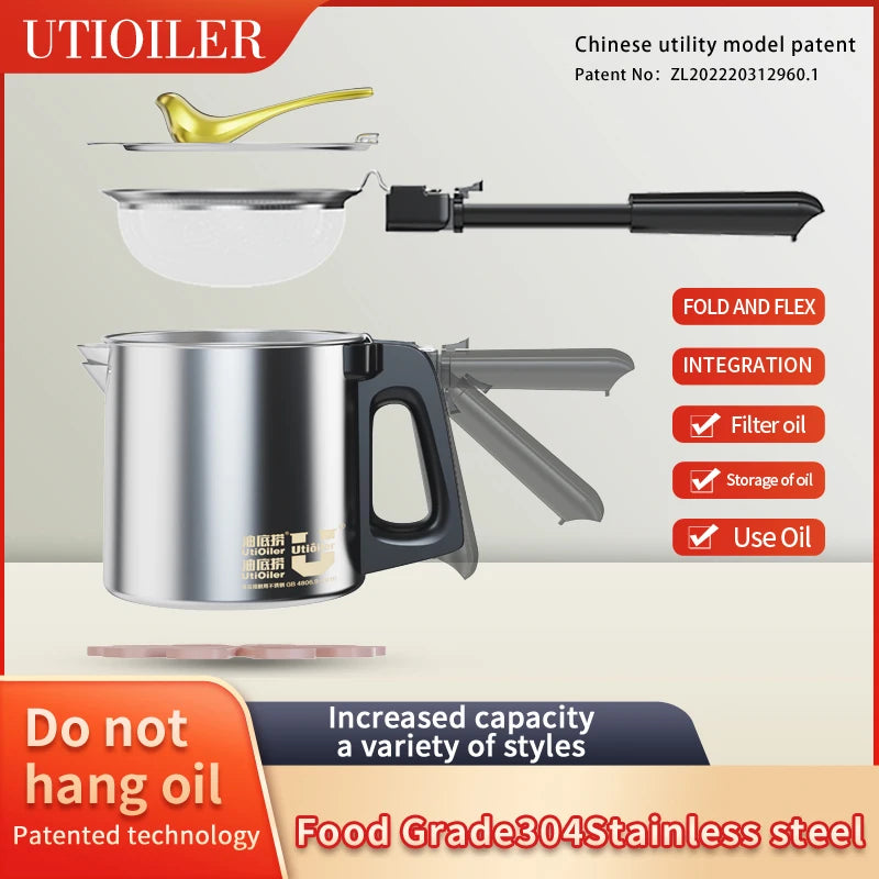 Kitchen items Oil Pot Non-hanging Oil Heat-resistant Multi-functional No-wash1.5L