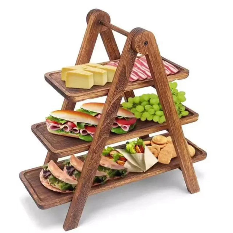 SerenityServe™ Wooden Decorative Food Serving Tray Set