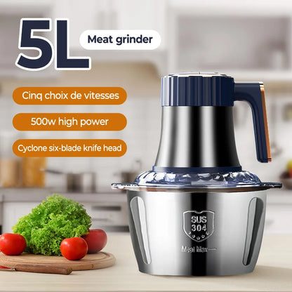 Electric Meat Grinders 5L Food Crusher 6S Stainless Steel