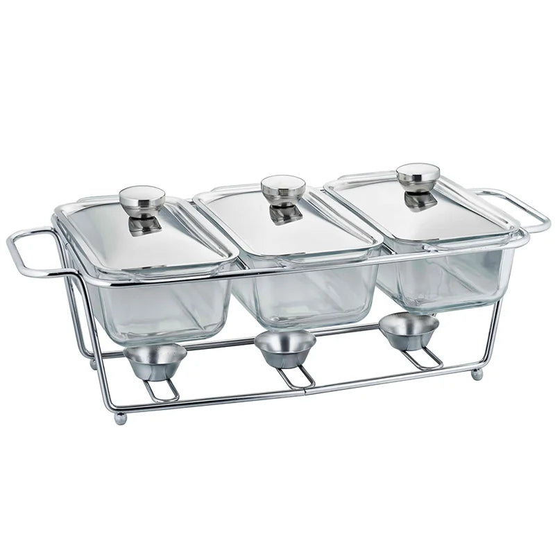 Luxury silvery food warm serving dish 3.6l chafing dish for party wedding hotel