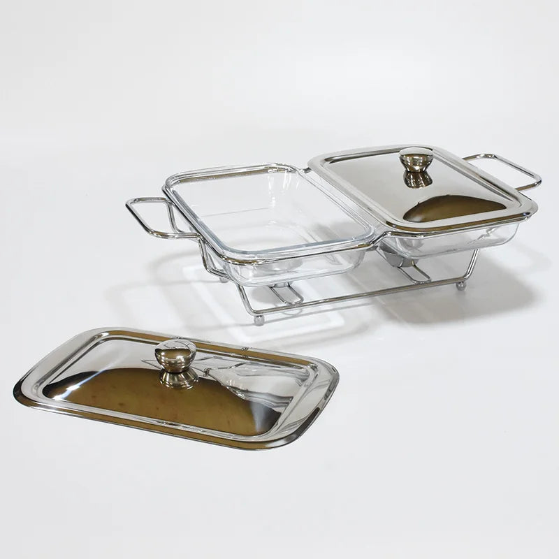 Luxury silvery food warm serving dish 3.6l chafing dish for party wedding hotel