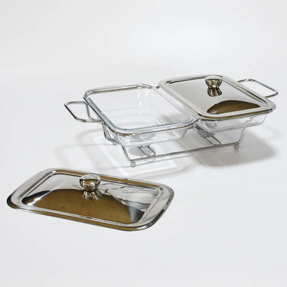 Luxury silvery food warm serving dish 3.6l chafing dish for party wedding hotel