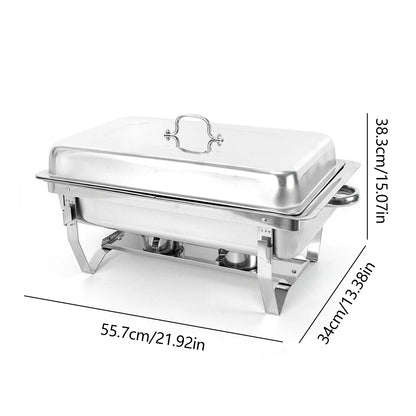 3 Pan Food Warmer Stainless Steel Buffet Set Food Pan