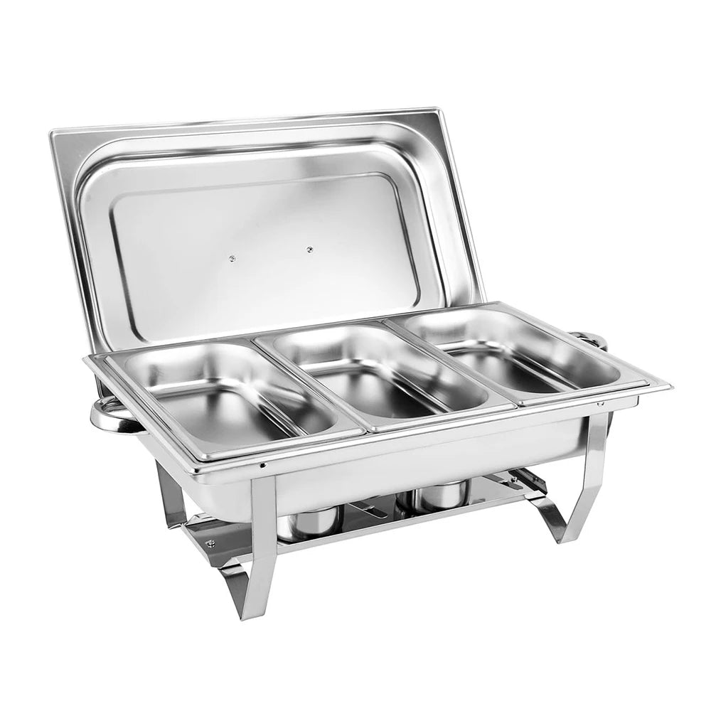 3 Pan Food Warmer Stainless Steel Buffet Set Food Pan