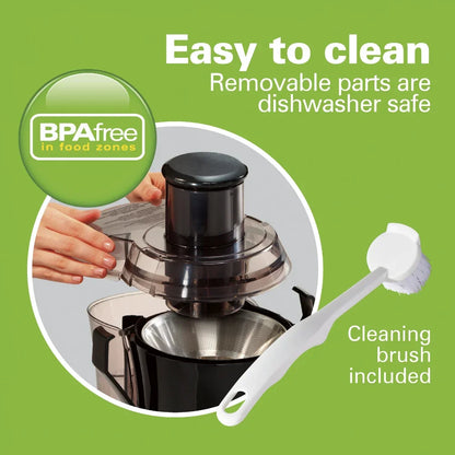 Juice Extractor 800W Stainless Steel with Strainer Cleaning Brush Kitchen