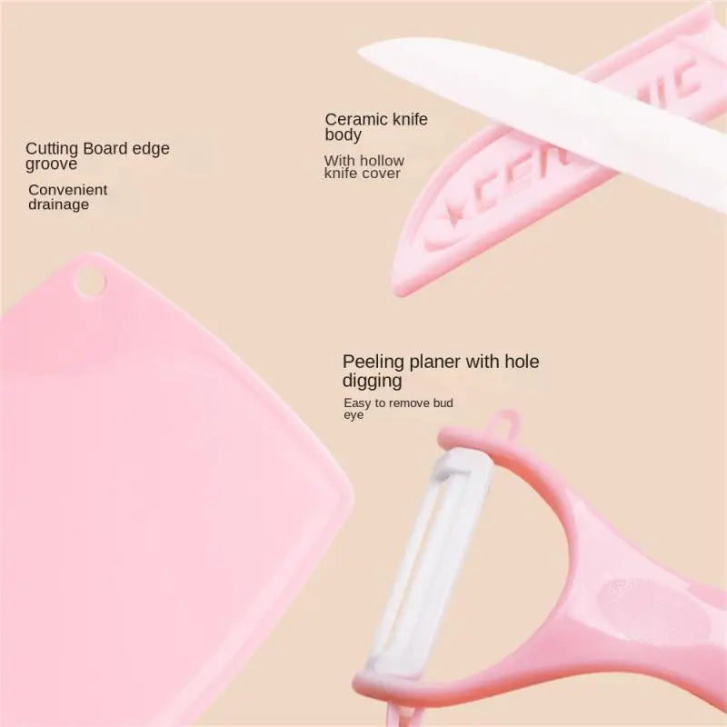 3-Piece Ceramic Cutter and Peeler Knife Set
