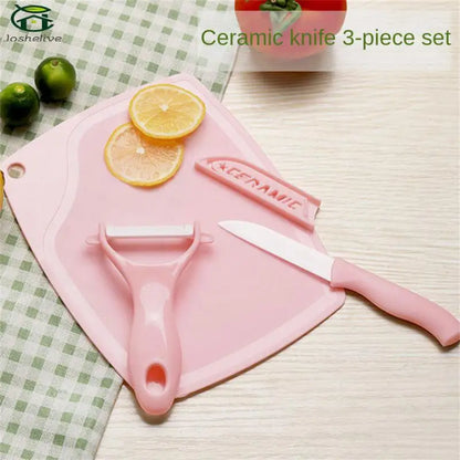 3-Piece Ceramic Cutter and Peeler Knife Set