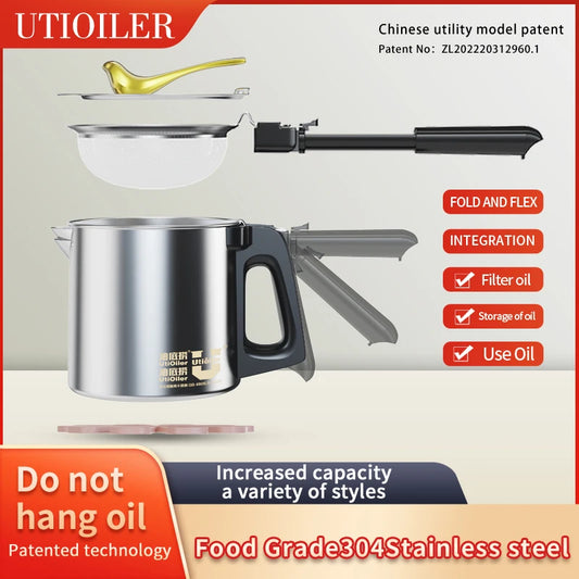 Kitchen items Oil Pot  Non-hanging Oil Heat-resistant Multi-functional No-wash1.5L