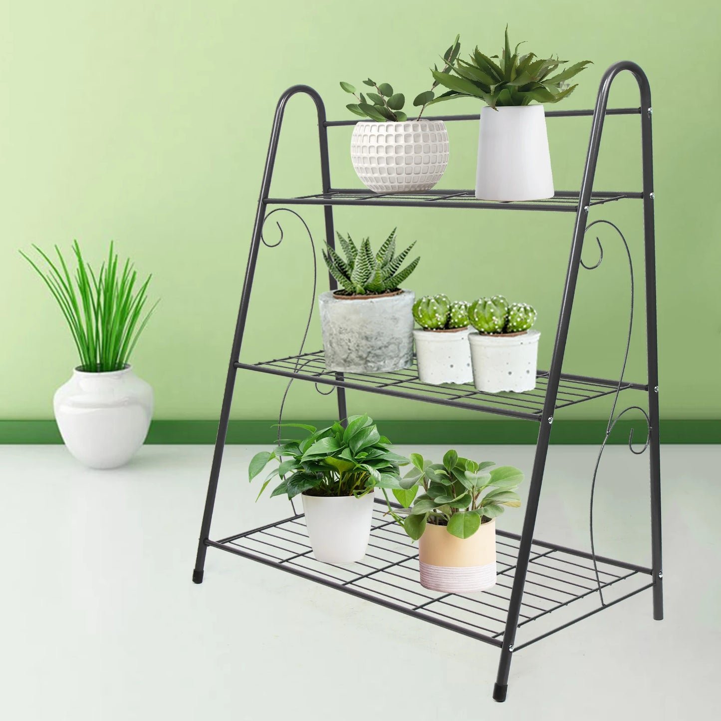 VersaFlora™ 3-Tier Metal Plant Stand and Storage Rack